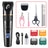 Waterproof Pet Hair Clipper in Black or Blue - Quiet Rechargeable Trimmer with Guide Combs for Dogs and Cats