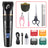 Waterproof Pet Hair Clipper in Black or Blue - Quiet Rechargeable Trimmer with Guide Combs for Dogs and Cats