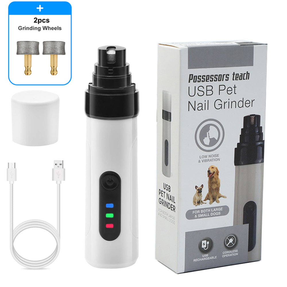 Dual-Speed Electric Pet Nail Grinder - Rechargeable Quiet Diamond Claw File for Dogs, Cats and Small Pets