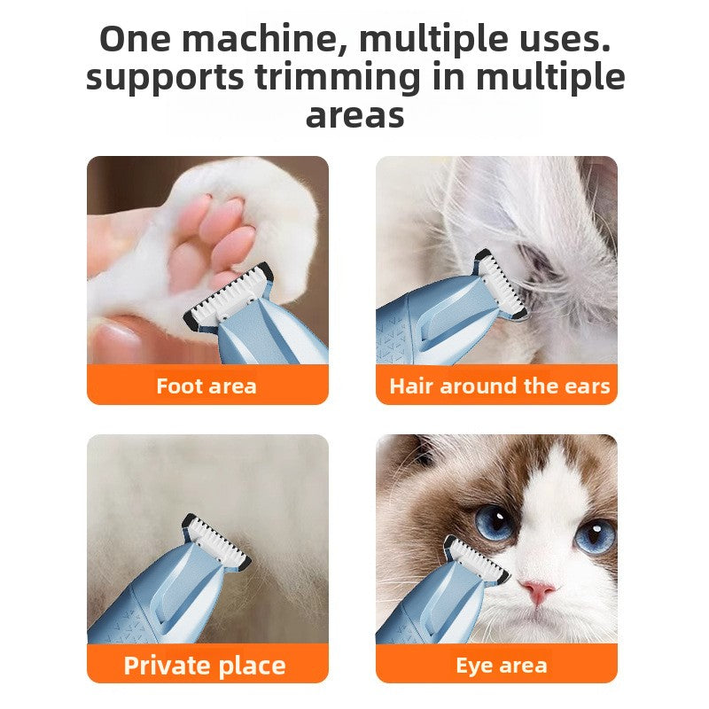 Mini Rechargeable Pet Paw Trimmer with LED Light - Quiet Cordless Clipper for Dogs and Cats in 8 Colours