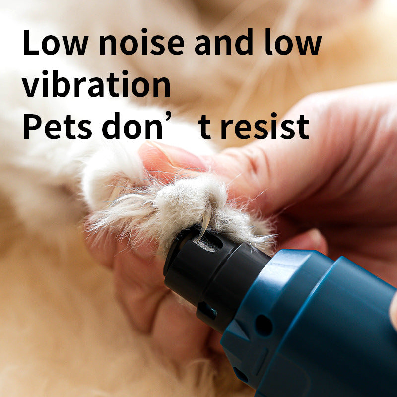 6-Speed Electric Pet Nail Grinder with LED Light - Quiet Rechargeable Claw File for Dogs, Cats and Rabbits