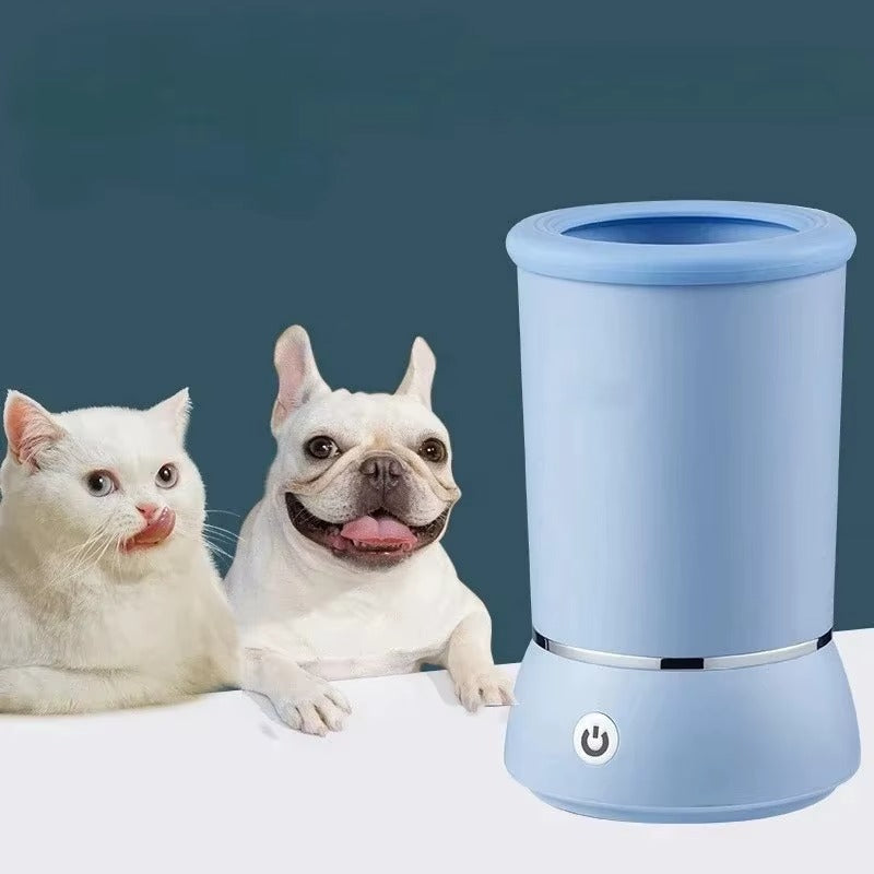 Automatic Dog Paw Cleaner with Foam Dispenser - Rechargeable Two-Speed Electric Paw Washer Cup with Silicone Brush