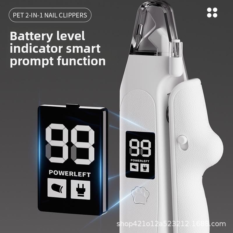 Electric Pet Nail Clipper and Grinder Combo with Safety Guard - USB Rechargeable Claw Care for Cats, Dogs and Small Pets