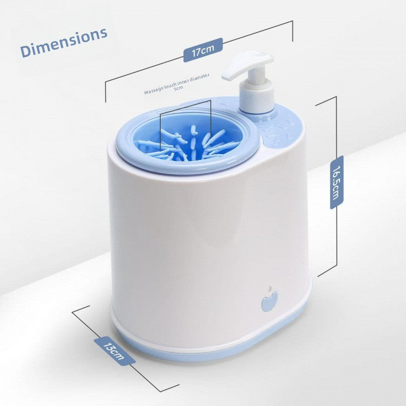 Automatic Dog Paw Cleaner with Foam Dispenser - Rechargeable Two-Speed Electric Paw Washer Cup with Silicone Brush