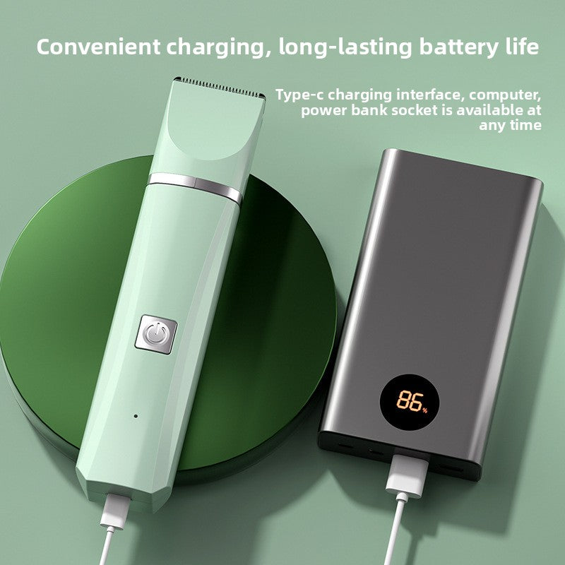 Rechargeable Dog and Cat Hair Clipper Kit in Mint Green or White - Quiet Cordless Trimmer with 4 Guide Combs, Oil and Cleaning Brush