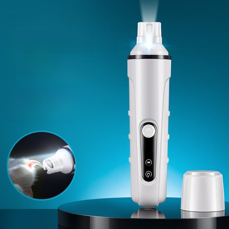 Rechargeable LED Pet Nail Grinder - Quiet Adjustable Speed Claw Trimmer for Cats, Dogs and Small Pets