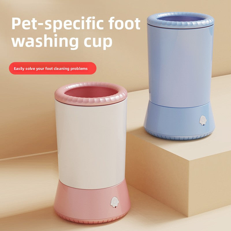 Automatic Dog Paw Cleaner - Rechargeable No-Rub Electric Paw Washer Cup for Muddy Paws on Dogs and Cats in Pink, White Pink or White Blue
