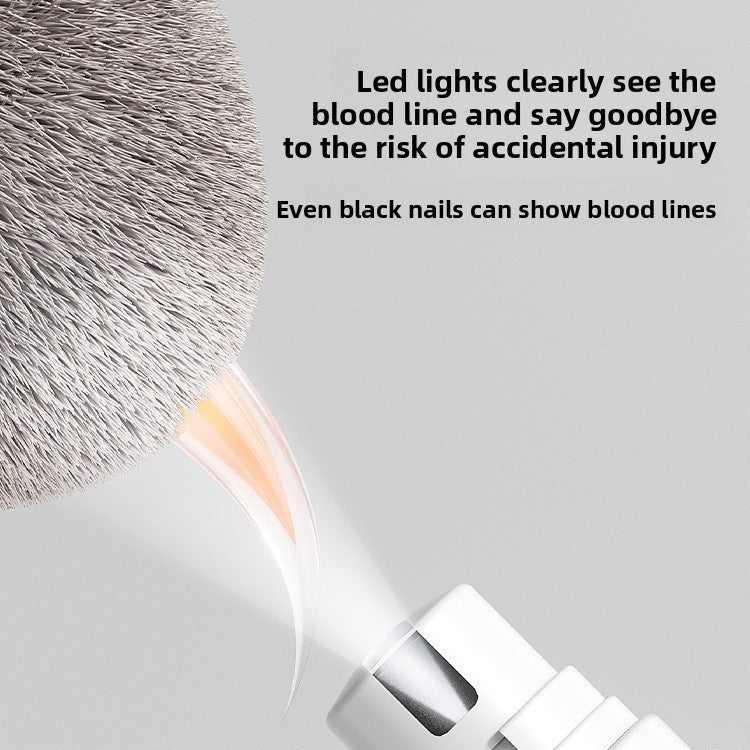 LED Pet Nail Grinder - USB Rechargeable Silent Claw Polisher for Dogs and Cats in White or Black