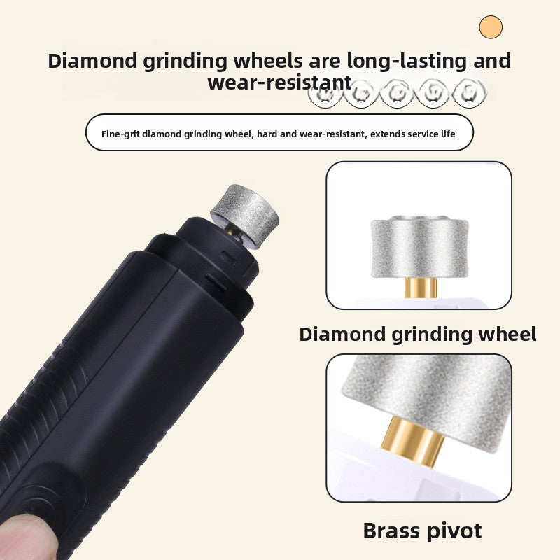 Quiet Electric Dog Nail Grinder - Low Vibration Pet Claw Trimmer for Dogs and Cats in White or Black