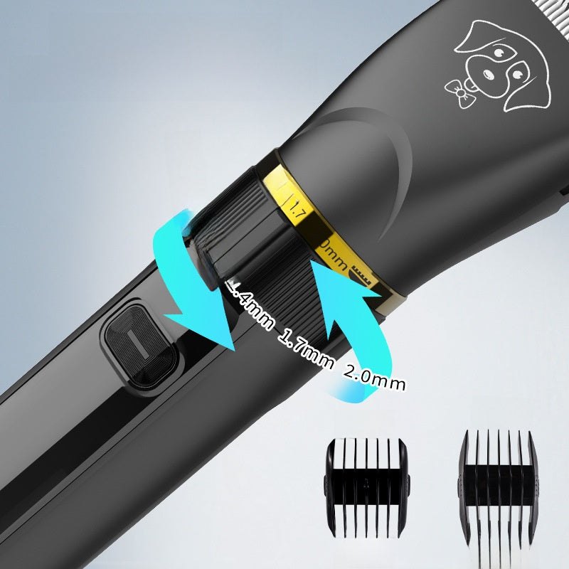 Cordless Dog and Cat Hair Clipper in Black - Quiet 6500 RPM Rechargeable Trimmer with Adjustable Combs and Cleaning Brush