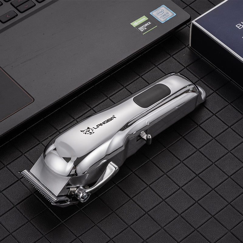 Professional Rechargeable Dog and Cat Hair Clipper in Silver - Quiet USB Trimmer with 4 Guide Combs, Oil and Cleaning Brush