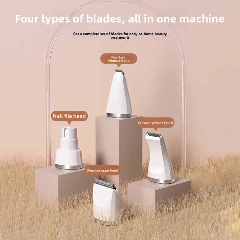 4-in-1 Rechargeable Pet Hair Clipper and Paw Trimmer Kit - Quiet Cordless Grooming Set with Nail Grinder for Dogs and Cats