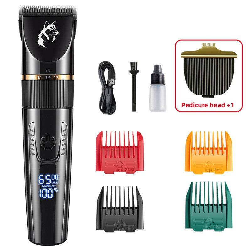 Waterproof Pet Hair Clipper in Black or Blue - Quiet Rechargeable Trimmer with Guide Combs for Dogs and Cats