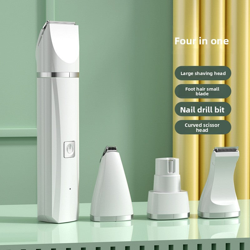 Rechargeable Dog and Cat Hair Clipper Kit in Mint Green or White - Quiet Cordless Trimmer with 4 Guide Combs, Oil and Cleaning Brush