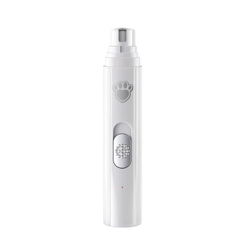 Rechargeable Electric Pet Nail Grinder - Quiet Claw Trimmer for Dogs, Cats and Small Pets in White or Green