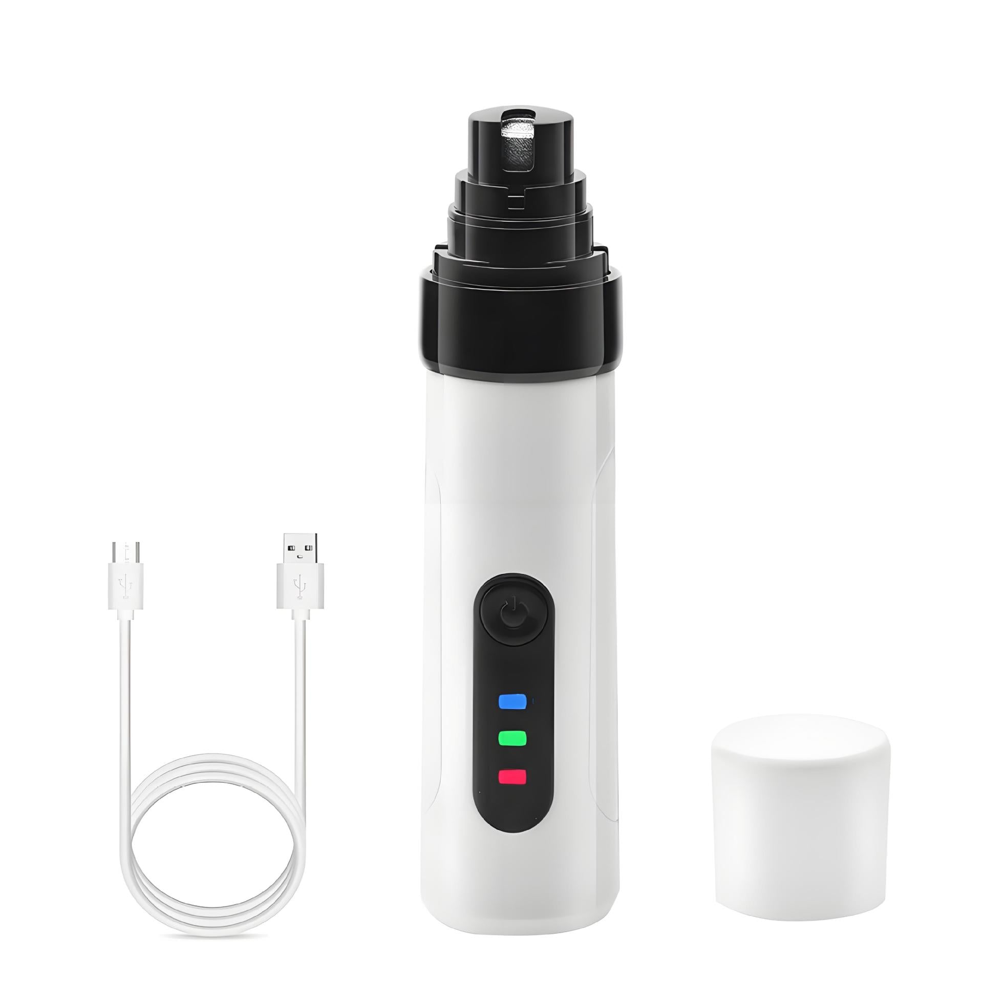 Dual Speed Rechargeable Pet Nail Grinder with LED Light - Quiet Diamond Head Claw Trimmer for Dogs and Cats