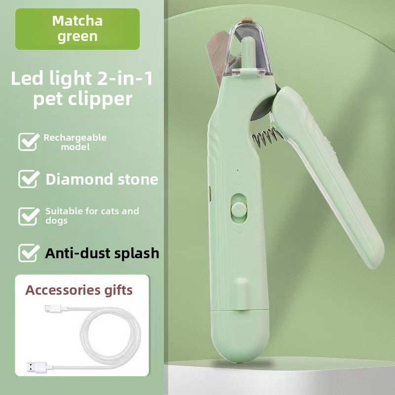 4-in-1 Cordless Pet Clipper and Nail Grinder - Quiet Rechargeable Trimmer for Dogs and Cats