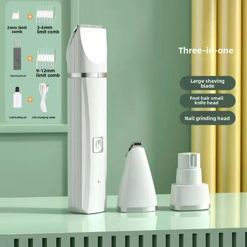 Compact Pet Hair Clipper with Interchangeable Blades - Quiet Electric Trimmer for Dogs and Cats