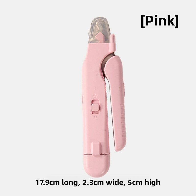2-in-1 Rechargeable Dog Nail Grinder and Clipper with LED Light - Quiet Pet Claw Trimmer