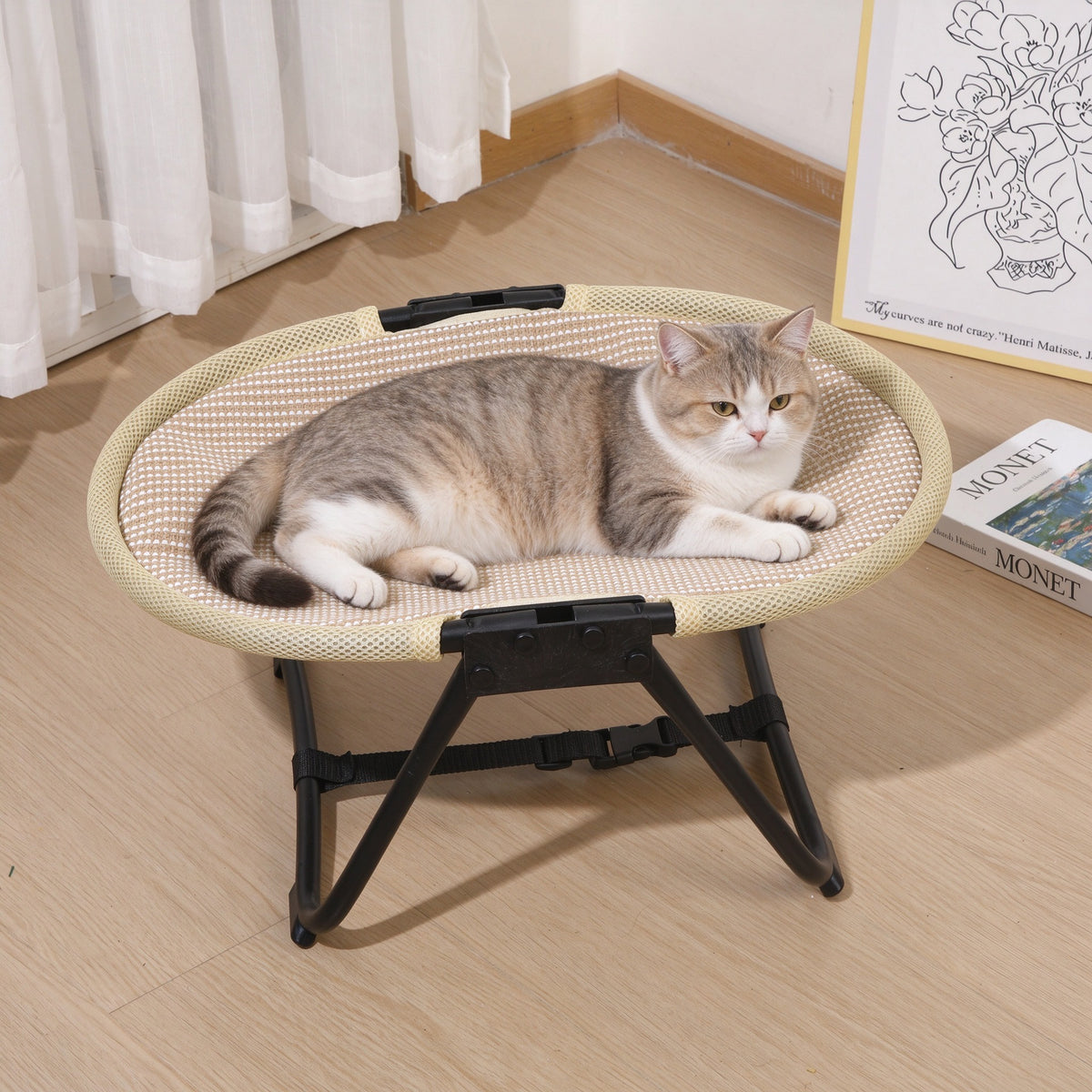 Portable Foldable Elevated Pet Bed - Breathable Mesh Cot for Dogs & Cats
